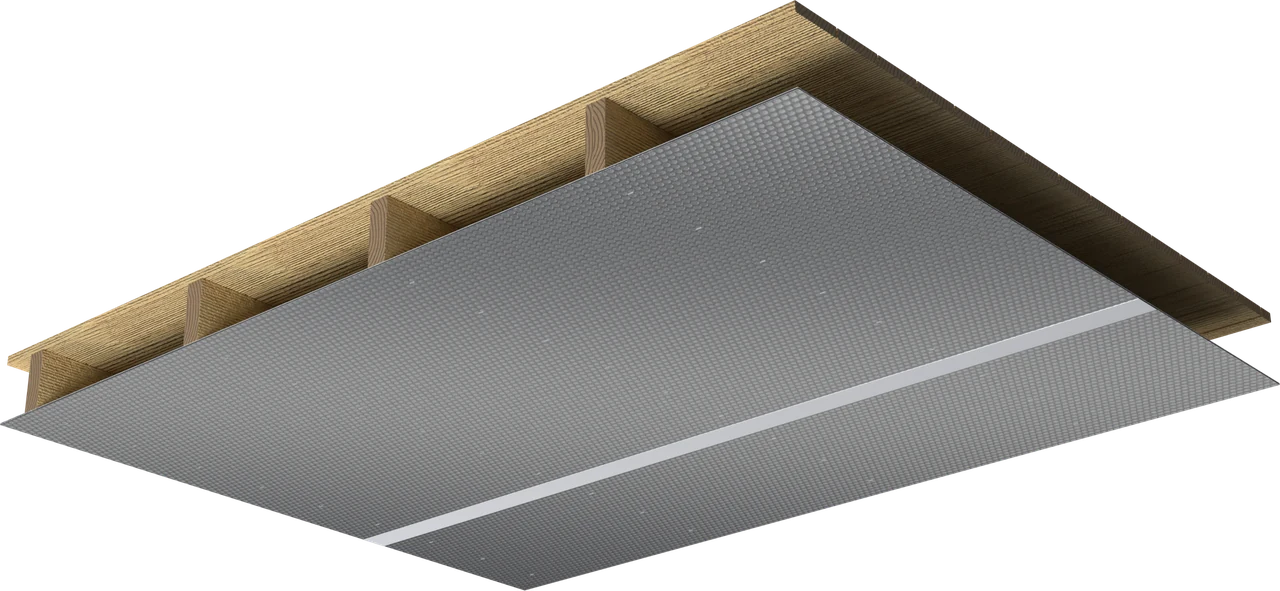 Rendering 3D: isolamento semplice, orditura del tetto del sottotetto